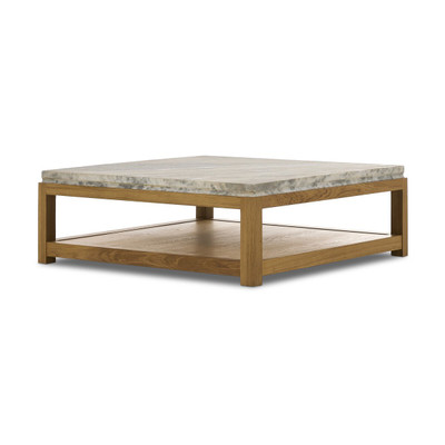Amber Lewis x Four Hands Roberta Coffee Table - Sandblasted White Marble