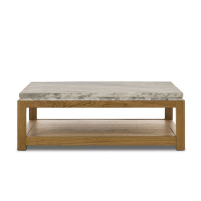 Amber Lewis x Four Hands Roberta Coffee Table - Sandblasted White Marble