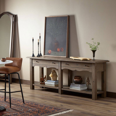 Amber Lewis x Four Hands Bayla Console Table - Weathered Oak