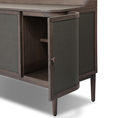Amber Lewis x Four Hands Mirabel Sideboard - Dark Green Lacquered Linen