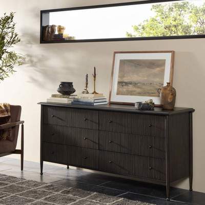 Amber Lewis x Four Hands Eloise 6 Drawer Dresser - Smoked Black Mindi