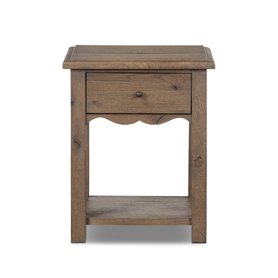 Amber Lewis x Four Hands Bayla End Table - Weathered Oak Veneer