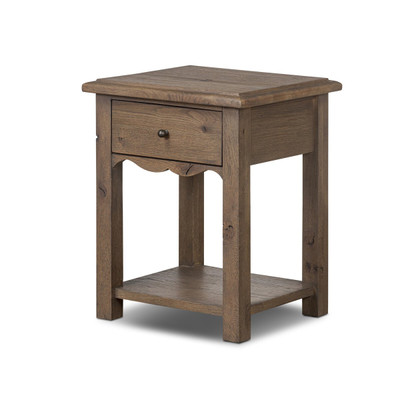 Amber Lewis x Four Hands Bayla End Table - Weathered Oak Veneer