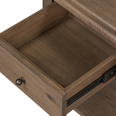 Amber Lewis x Four Hands Bayla End Table - Weathered Oak Veneer