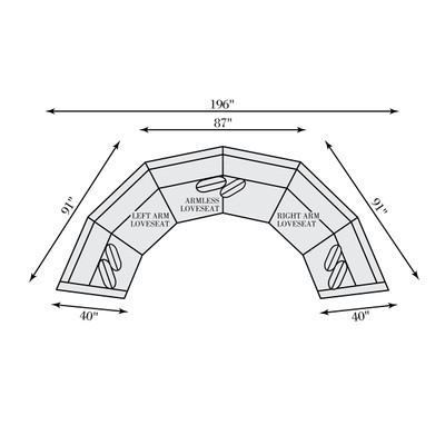 Bernhardt Soleil 3-Piece Fabric Sectional