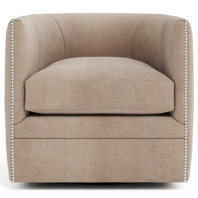 Bernhardt Palazzo Beige Fabric Swivel Chair
