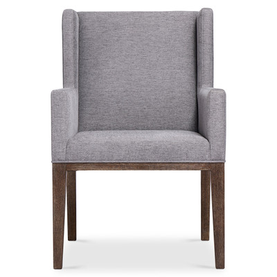 Bernhardt Linea Upholstered Arm Chair in Cerused Charcoal Finish