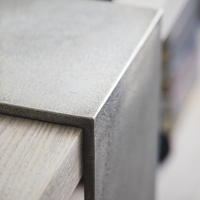 Bernhardt Linea Console Table in Cerused Greige Finish