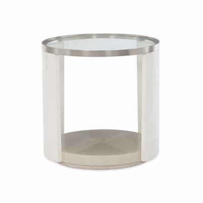 Bernhardt Axiom Round Glass Top Chairside Table