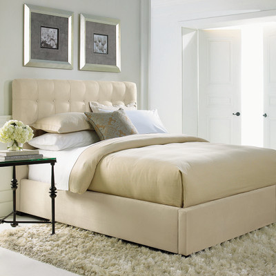 Bernhardt Avery Upholstered King Panel Bed in Cream