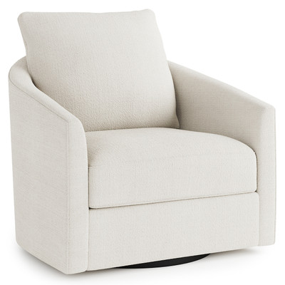 Bernhardt Astoria Fabric Swivel Chair White
