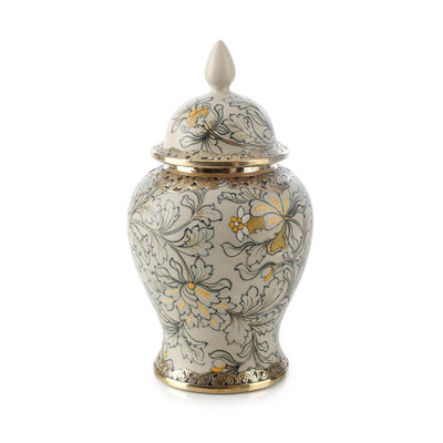 John Richard Lidded Foliage Jar - Medium
