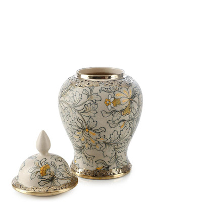 John Richard Lidded Foliage Jar - Medium