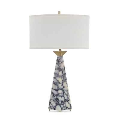 John Richard Stone Obelisk Table Lamp - White
