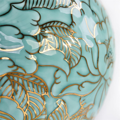 John Richard Turquoise Florals Vase