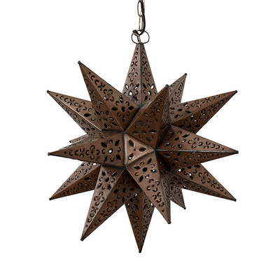 Worlds Away 15" Punched Tin Star Chandelier