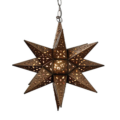 Worlds Away 20" Punched Tin Star Chandelier