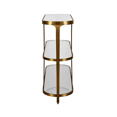 Worlds Away Addison Console Table - Antique Brass