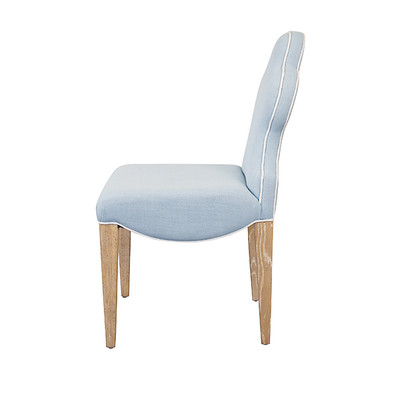 Worlds Away Adelaide Dining Chair - Light Blue Linen
