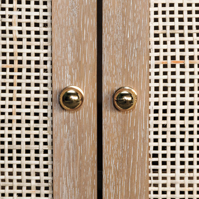Worlds Away Alden Cabinet - Cerused Oak