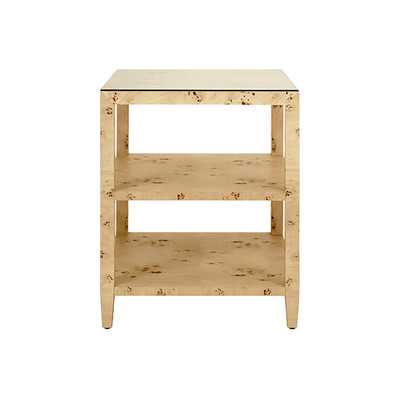 Worlds Away Amie Side Table - Burl Wood