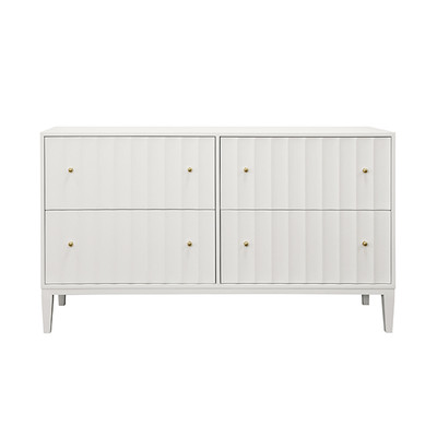 Worlds Away Angus Chest - Matte White Lacquer