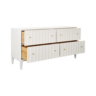 Worlds Away Angus Chest - Matte White Lacquer