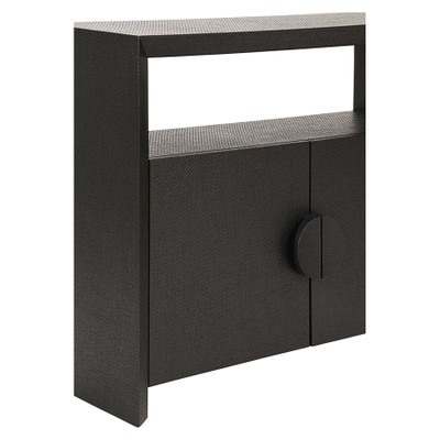 Worlds Away Aspen Console Table - Black Painted Grasscloth