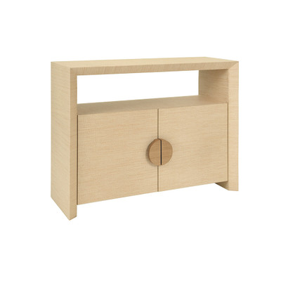 Worlds Away Aspen Console Table - Natural Grasscloth