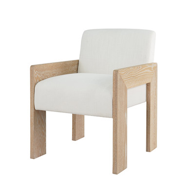 Worlds Away Astor Dining Chair - Cerused Oak
