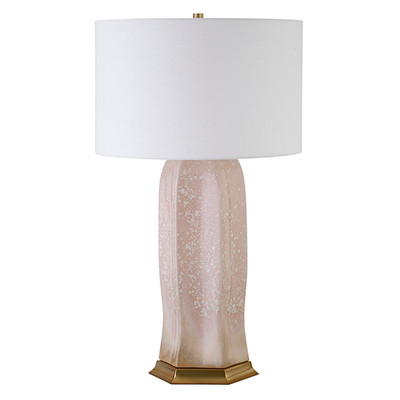 Worlds Away Barron Table Lamp - Blush Reactive Glaze