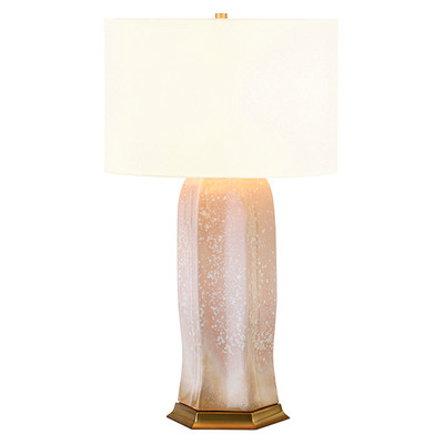 Worlds Away Barron Table Lamp - Blush Reactive Glaze