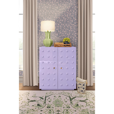 Worlds Away Beau Cabinet - Lavender Lacquer