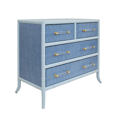 Worlds Away Beckett Chest - Light Blue Matte Lacquer