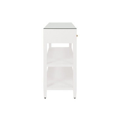 Worlds Away Briar Console Table - White Textured Linen