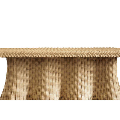 Worlds Away Britney Coffee Table - Natural Woven Rattan