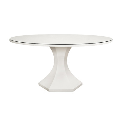 Worlds Away Bryce Dining Table - White Textured Linen