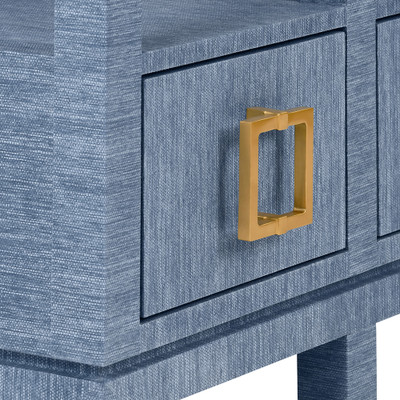 Worlds Away Campbell Console Table - Dyed Blue Grasscloth