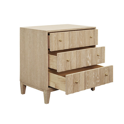 Worlds Away Carmack Side Table - Cerused Oak