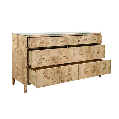 Worlds Away Carnegie Chest - Burl Wood