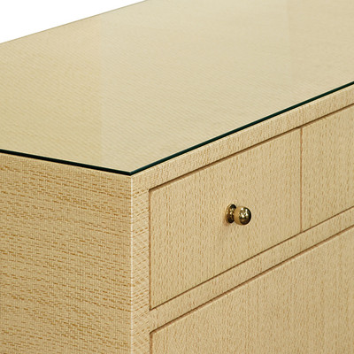 Worlds Away Carnegie Chest - Natural Grasscloth
