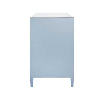 Worlds Away Carnegie Chest - Textured Light Blue Linen