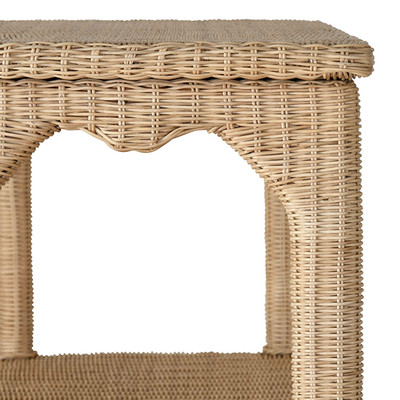 Worlds Away Cavalier Etagere - Woven Rattan