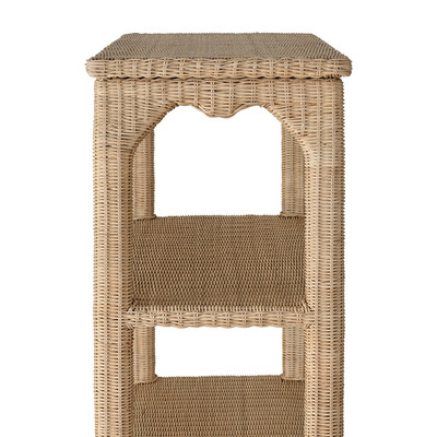 Worlds Away Cavalier Etagere - Woven Rattan
