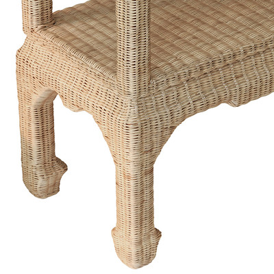 Worlds Away Cavalier Etagere - Woven Rattan
