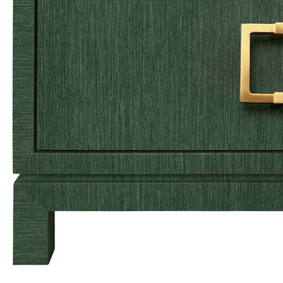 Worlds Away Cole Side Table - Green Dyed Grasscloth