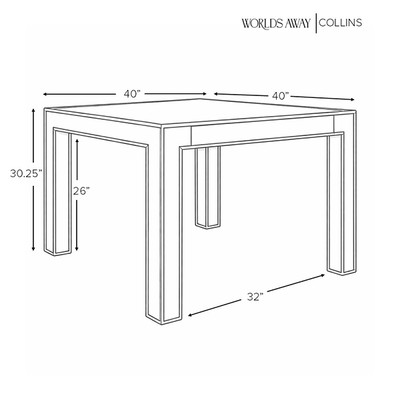 Worlds Away Collins Game Table