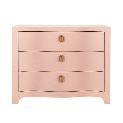 Worlds Away Cora Chest - Textured Pink Linen