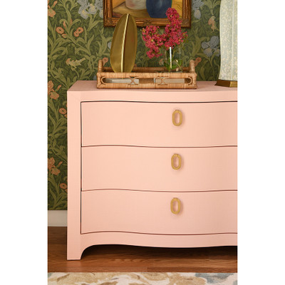 Worlds Away Cora Chest - Textured Pink Linen