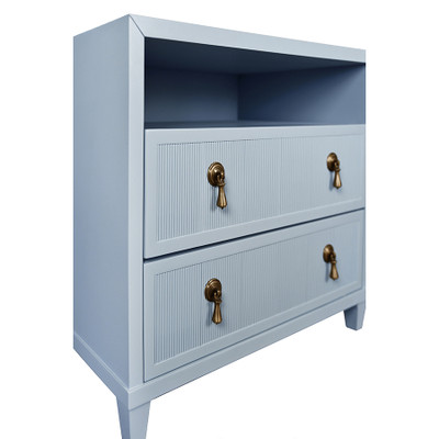 Worlds Away Corine Side Table - Matte Light Blue Lacquer